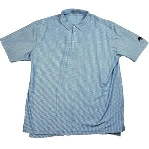 Mens Peter Millar Summer Comfort Golf Polo Shirt Blue Geometric Size 2XL